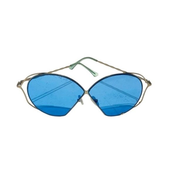 Vintage Wire Framed Sunglasses With Blue Tint - Picture 2 of 6